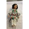 Image 2 : 2 WOOD FIRST NATIONS BOZES, LIDDED DISH AND PORCELAIN DOLL