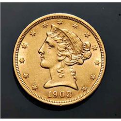 Usa - 5 Dollars 1908