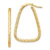 Image 1 : 14k Yellow Gold Diamond Cut Twisted Triangle Hoop Earrings