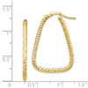 Image 2 : 14k Yellow Gold Diamond Cut Twisted Triangle Hoop Earrings