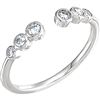 Image 1 : Natural 0.27 CTW Six Stone Stackable Bezel Diamond Cuff Ring 18KT White Gold