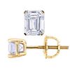 Image 1 : Natural 1.02 CTW Emerald Cut Diamond Stud Earrings 18KT Yellow Gold