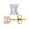 Image 3 : Natural 1.02 CTW Emerald Cut Diamond Stud Earrings 18KT Yellow Gold