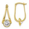 Image 1 : 10K Polished Cubic Zirconia Hoop Earrings - 41 mm
