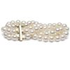 Image 1 : White Freshwater Triple Strand Pearl Bracelet, 7.5-8.0mm