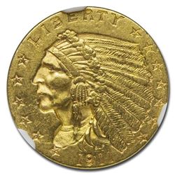 1911 $2.50 Indian Gold Quarter Eagle MS-61 NGC