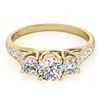 Image 1 : Natural 0.75 ctw Diamond 3 Stone Ring 14k Yellow Gold