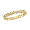 Image 1 : 14kt Yellow Gold Womens Round Diamond Squares Stackable Band Ring 1/10 Cttw