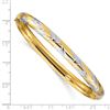 Image 2 : 14k 4/16 w/White Rhodium Textured Braided Bangle - 7.5 in.