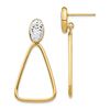 Image 1 : 14k Rhodium Diamond Cut Triangle Dangle Post Earrings - 38 mm