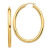 Image 1 : 14k Yellow Gold Thick Oval Hoop Earrings - 2x4 mm