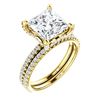 Image 1 : Natural 4.02 CTW Under-Halo Princess Cut Diamond Ring 14KT Yellow Gold