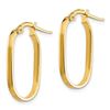 Image 2 : 14k Yellow Gold Small Oval Hoop Earrings - 2x1 mm