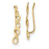 Image 2 : 14k Gold Polished Infinity Ear Climber Earrings