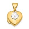 Image 2 : 14k with White Gold accent Clover Heart Locket Pendant - 16 mm