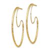 Image 2 : 14k Yellow Gold D/C with Polished Wire Hoop Earrings - 1.5x35 mm