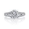 Image 3 : Natural 4.02 CTW Oval Cut Diamond Split Shank Engagement Ring 18KT White Gold
