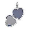 Image 2 : 14k White Gold Diamond Princess Locket Pendant - 22 mm