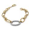 Image 1 : 14k Gold Two-Tone Textured Link Bracelet