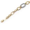 Image 2 : 14k Gold Two-Tone Textured Link Bracelet