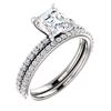 Image 1 : Natural 1.92 CTW Square Asscher Cut Diamond Engagement Set 18KT White Gold