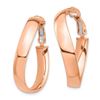 Image 2 : 14k Rose Gold Wavy Omega Back Hoop Earrings - 5x28 mm