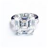Image 1 : Natural 2.32 CTW 3-Stone Asscher Cut & Bullet Cut Diamond Ring 18KT White Gold