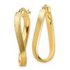 Image 2 : 14k Yellow Gold Wavy Hoop Earrings - 3 mm
