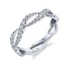 Image 1 : Natural 0.35 CTW Stackable Diamond Waves Infinity Ring 14KT White Gold
