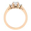 Image 4 : Natural 1.42 CTW Oval Cut & Half Moons 3-Stone Diamond Ring 18KT Rose Gold