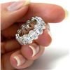 Image 3 : Natural 3.02 CTW Oval Cut Diamond Eternity Ring 18KT White Gold