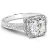 Image 1 : Natural 2.04 CTW Asscher & Round Cut Diamond Engagement Ring 18KT White Gold