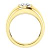 Image 3 : Natural 0.77 CTW Men's Oval Cut Solitaire Diamond Ring 18KT Yellow Gold