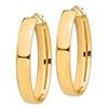 Image 2 : 14k Yellow Gold Oval Hoop Earrings - 7x25 mm