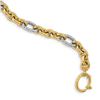 Image 1 : 14K Two-tone Polished & Textured Oval Cable Bracelet - 8 in.
