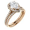 Image 1 : Natural 4.02 CTW Halo Teardrop Pear Cut Diamond Engagement Set 18KT Rose Gold