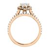 Image 3 : Natural 4.02 CTW Halo Teardrop Pear Cut Diamond Engagement Set 18KT Rose Gold