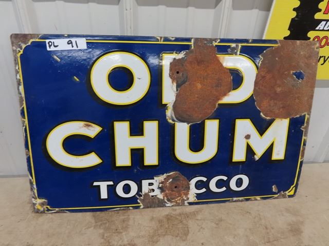 Vintage Porc Old Chum Tobacco Sign 18
