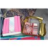 Image 8 : Hankies, Scarves, Mittens, Shoes, (2) Wardair Canada Bags. etc
