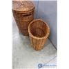 Image 2 : (2) Wicker Baskets - One with Lid