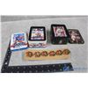 Image 1 : Hockey & Baseball Tins w/Metal Cards & Pin Collection