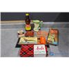 Image 1 : Vintage Boxes, Glass Syrup Bottle, Sweetheart Straws, & Assorted
