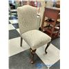 Image 1 : Clean Upholstered Ivory Coloured Chair w/Dark Wood Legs