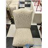 Image 3 : Clean Upholstered Ivory Coloured Chair w/Dark Wood Legs