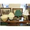 Image 1 : (3) Assorted Table Lamps w/Shades & Extra Shades/Harps