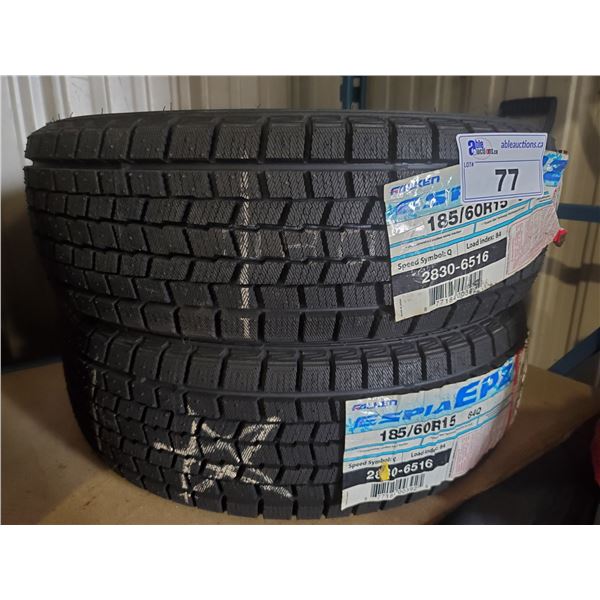 SET OF 2 FALKEN ESPIA EPZ 185/60 R 15 84Q WINTER SEASON PERFORMANCE VEHICLE TIRES