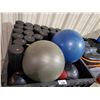 Image 2 : BIN OF ASSORTED MEDICINE BALLS, EXERCISE BALLS & FOAM ROLLERS ( BIN NOT INCLUDED )