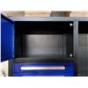Image 2 : BLUE STEELMAN 18 DRAWER 4 DOOR HUTCH WORK BENCH H67" X W87" X D23" WITH ANTI-SLIP LINING