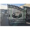 Image 2 : GREATBEAR BLACK 14' BI-PARTING WROUGHT IRON GATE WITH DEER ARTWORK IN CENTER