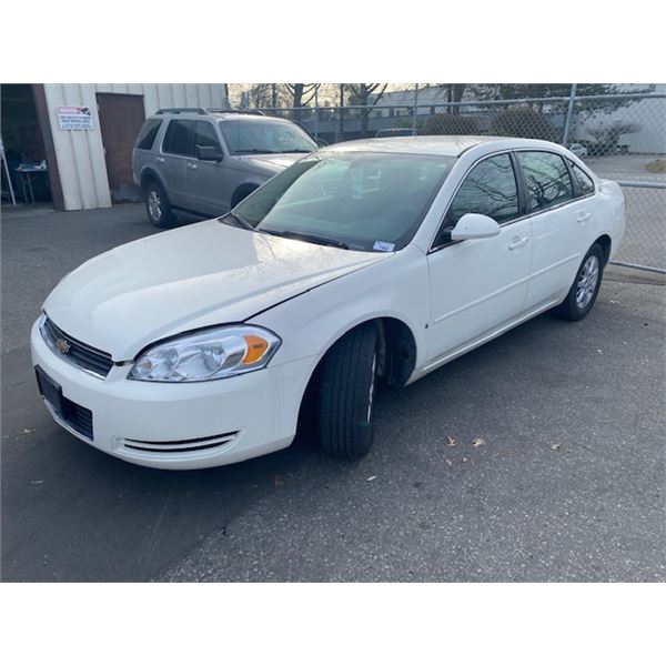 2007 CHEVROLET IMPALA, 4DR SEDAN, WHITE, VIN # 2G1WS55R179341019